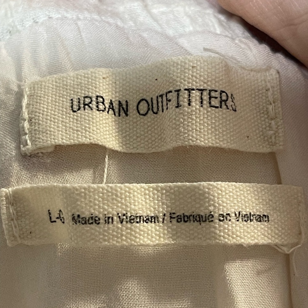 Urban Outfitters Cream Ruffle Romper Cotton Cottagecore Festival Farmers Daughtr - Picture 8 of 13